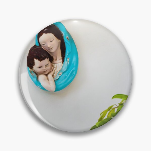 Item preview, Madonna And Child Ceramic Wall Plaque With Blue Mantle Mounted On White Wall designed and sold by Nmallia.