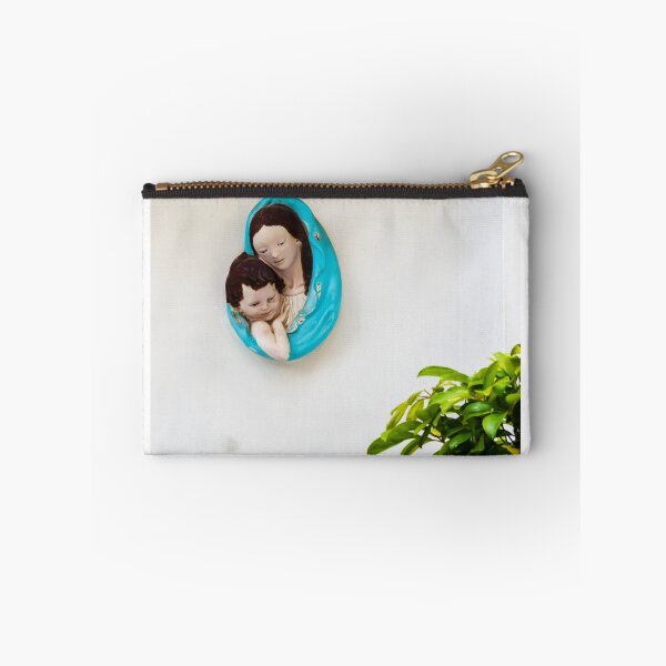 Item preview, Madonna And Child Ceramic Wall Plaque With Blue Mantle Mounted On White Wall designed and sold by Nmallia.