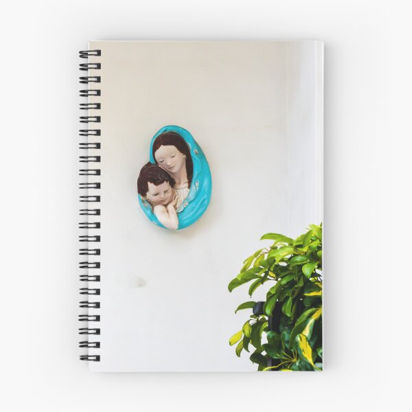 Item preview, Madonna And Child Ceramic Wall Plaque With Blue Mantle Mounted On White Wall designed and sold by Nmallia.