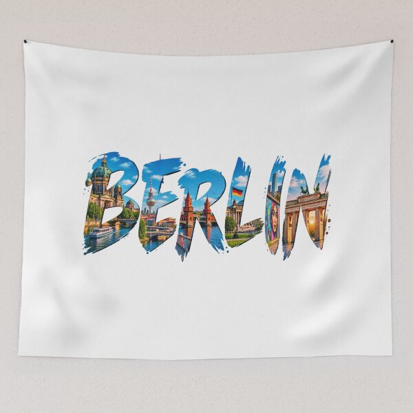 Item preview, Berlin Typography – Iconic Landmarks Travel Art designed and sold by YOFANTZ!.