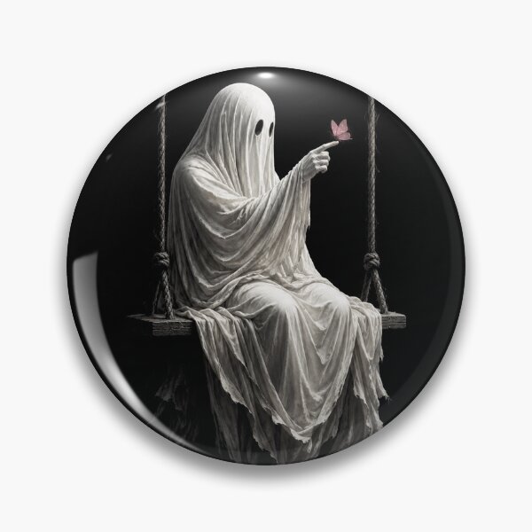 Item preview, Fantasma en un columpio con una mariposa. Lindo y espeluznante Halloween. designed and sold by will freed18.