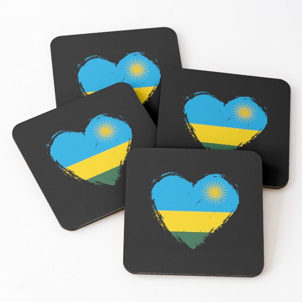 Item preview, Distressed Rwanda Flag Heart RW designed and sold by shitpostee.