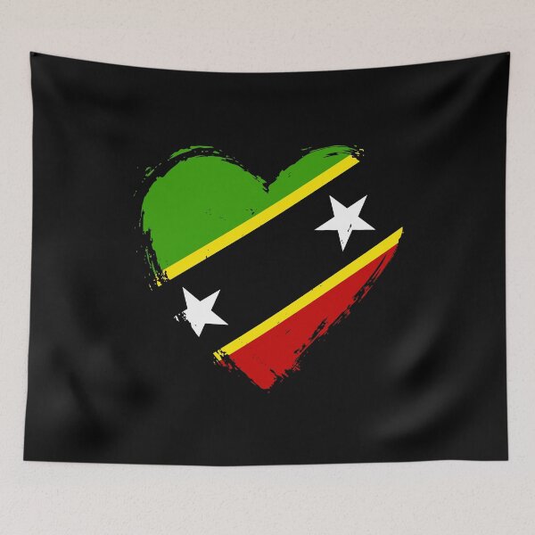 Item preview, Distressed Saint Kitts And Nevis Flag Heart KN designed and sold by shitpostee.