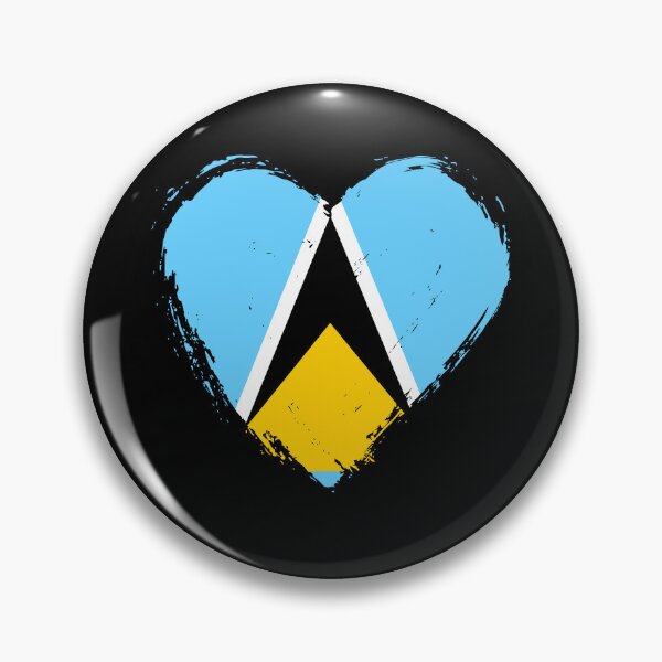 Item preview, Distressed Saint Lucia Flag Heart LC designed and sold by shitpostee.