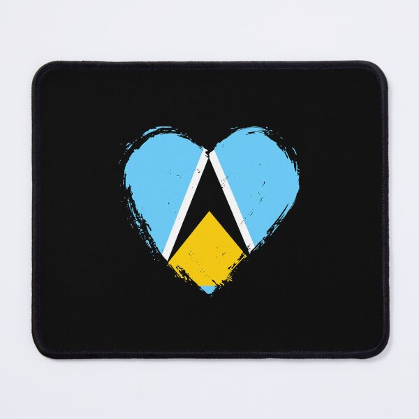 Item preview, Distressed Saint Lucia Flag Heart LC designed and sold by shitpostee.