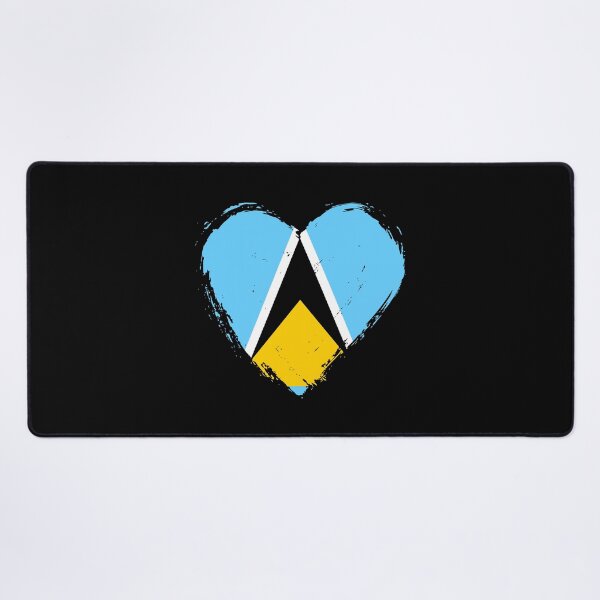 Item preview, Distressed Saint Lucia Flag Heart LC designed and sold by shitpostee.