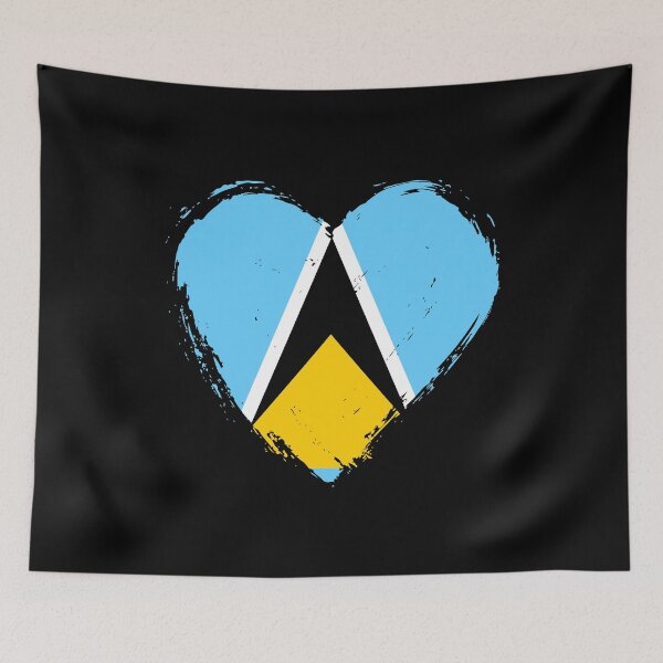 Item preview, Distressed Saint Lucia Flag Heart LC designed and sold by shitpostee.