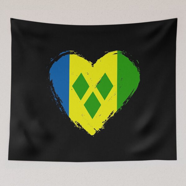 Item preview, Distressed Saint Vincent And The Grenadines Flag Heart VC designed and sold by shitpostee.