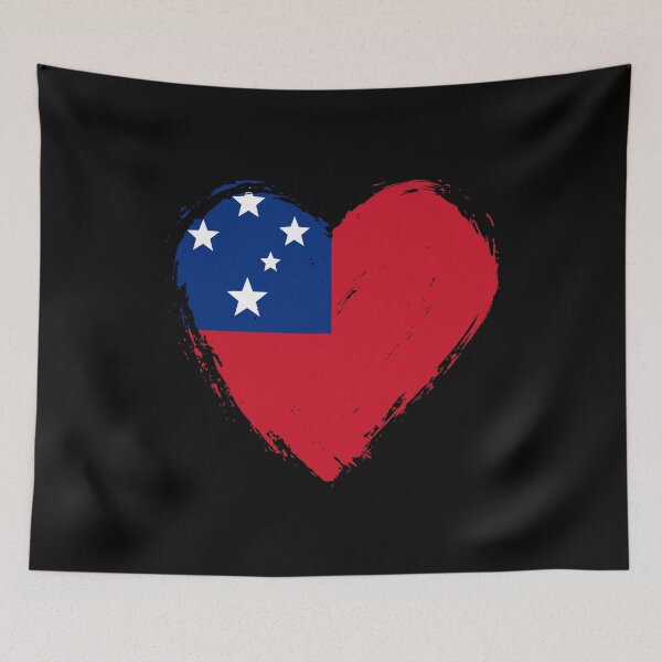 Item preview, Distressed Samoa Flag Heart WS designed and sold by shitpostee.