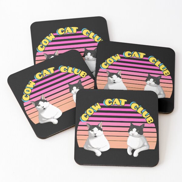 Item preview, Cow Cat Club Retro Sunset Cats Design designed and sold by Dmo3HarkoArt.