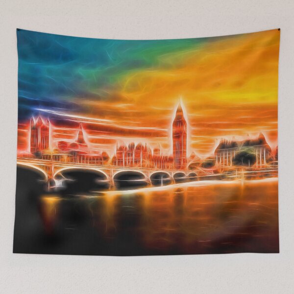 Item preview, Psychedelic Neon Fractal Glowing View Of London designed and sold by HumusArt.