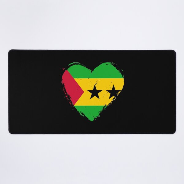 Item preview, Distressed Sao Tome And Principe Flag Heart ST designed and sold by shitpostee.