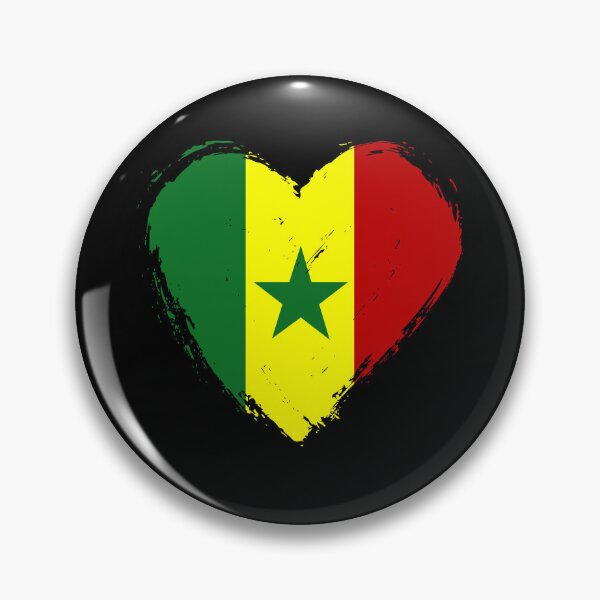 Item preview, Distressed Senegal Flag Heart SN designed and sold by shitpostee.