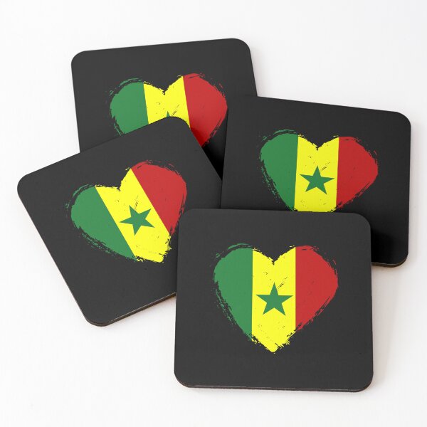 Item preview, Distressed Senegal Flag Heart SN designed and sold by shitpostee.