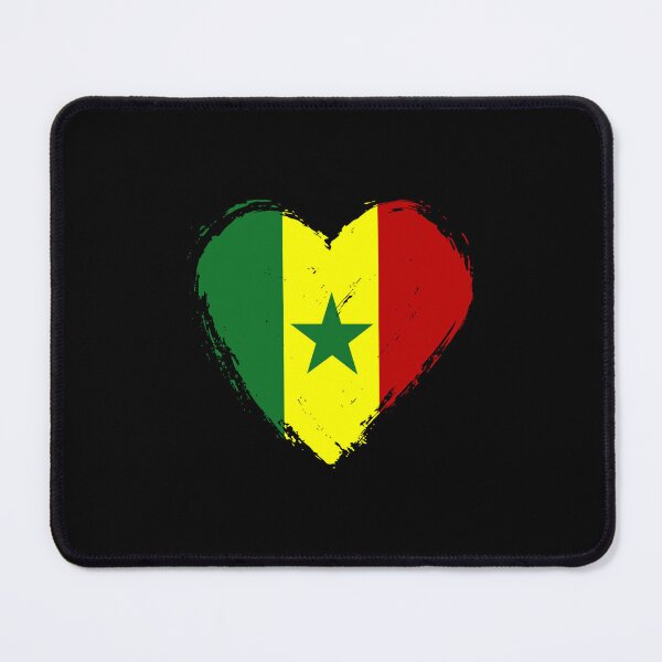 Item preview, Distressed Senegal Flag Heart SN designed and sold by shitpostee.