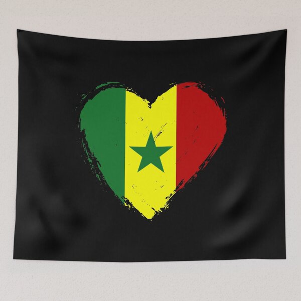 Item preview, Distressed Senegal Flag Heart SN designed and sold by shitpostee.