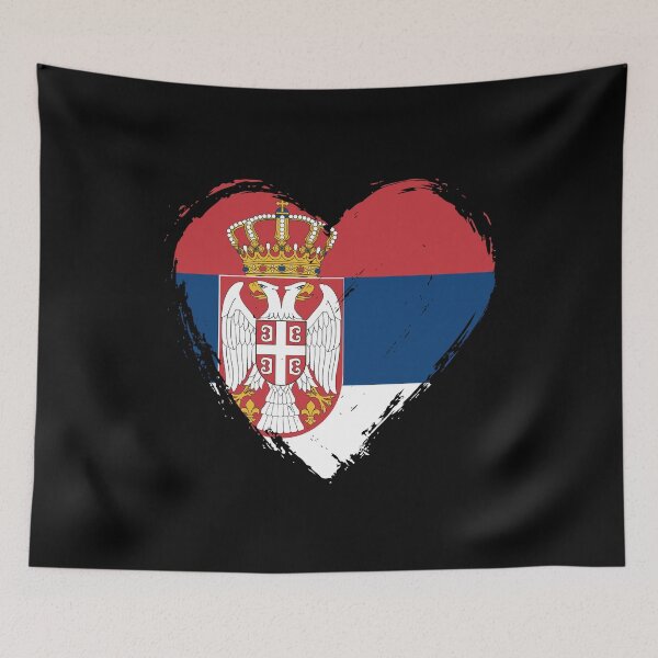 Item preview, Distressed Serbia Flag Heart RS designed and sold by shitpostee.