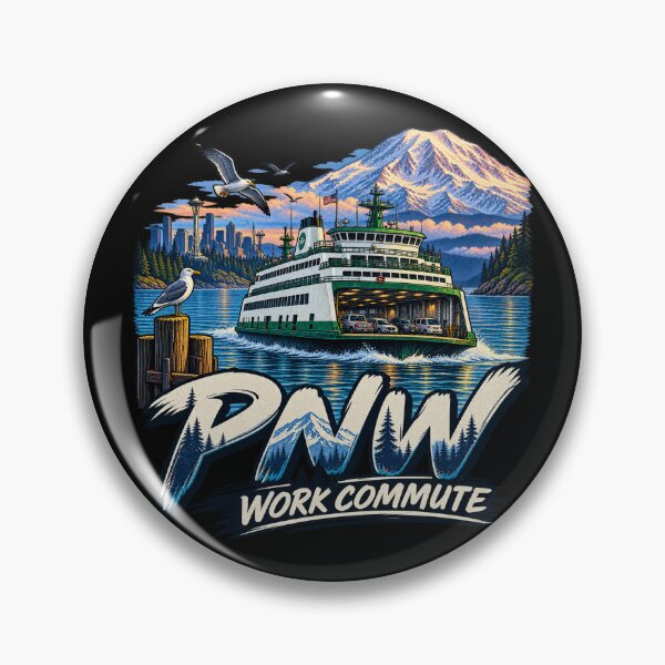 Item preview, PNW Work Commute – Washington Ferry Mount Rainier Pacific Northwest designed and sold by getpressedshirt.