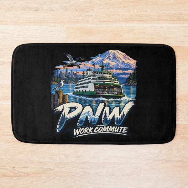 Item preview, PNW Work Commute – Washington Ferry Mount Rainier Pacific Northwest designed and sold by getpressedshirt.