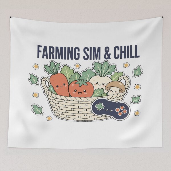 Item preview, Farming Sim & Chill - Cute Gamer Shirt designed and sold by Art&Fun.