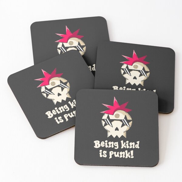 Item preview, Being Kind Is Punk - Quote and Cartoon Art of a Skull with Sunglasses and a Mohawk designed and sold by BuenoStudio.