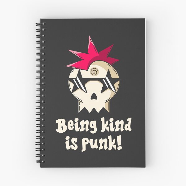 Item preview, Being Kind Is Punk - Quote and Cartoon Art of a Skull with Sunglasses and a Mohawk designed and sold by BuenoStudio.