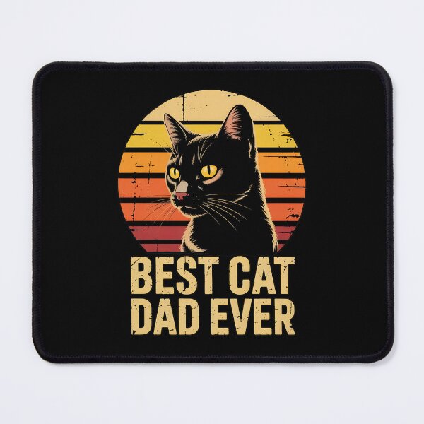 Item preview, Best Cat Dad Ever Retro Sunset Black Cat designed and sold by Dmo3HarkoArt.