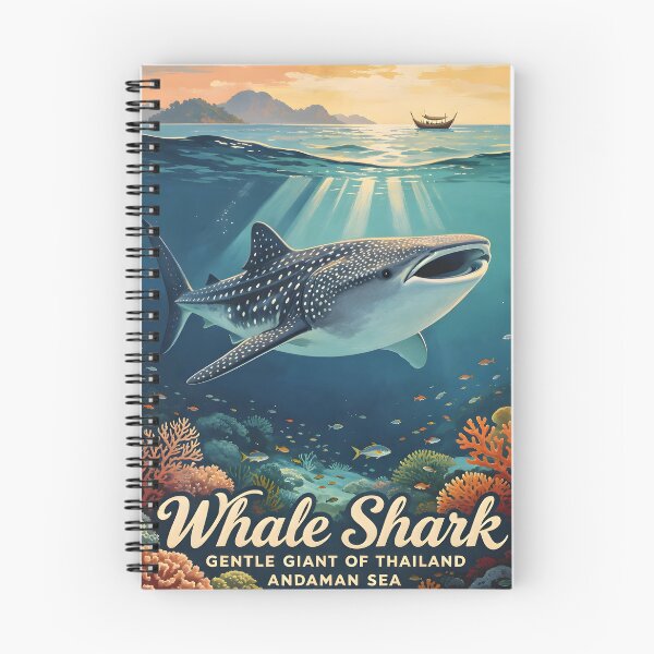 Item preview, Whale Shark - Andaman Coral Paradise – Vintage Marine Poster designed and sold by Spirit of Siam.