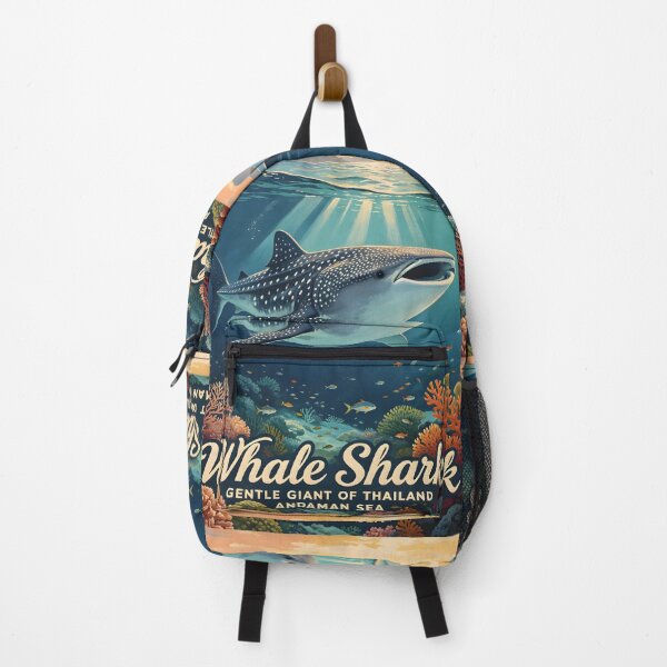 Item preview, Whale Shark - Andaman Coral Paradise – Vintage Marine Poster designed and sold by Spirit of Siam.