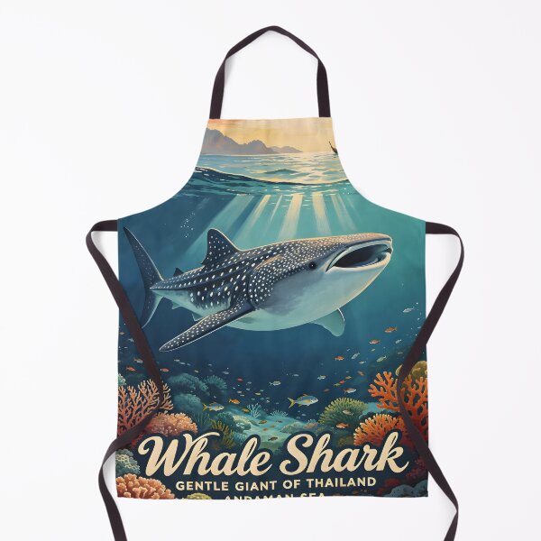 Item preview, Whale Shark - Andaman Coral Paradise – Vintage Marine Poster designed and sold by Spirit of Siam.