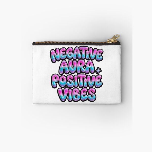 Item preview, Negative Aura Positive Vibes Funny Gen Z Quote designed and sold by StickVerse by Owais.