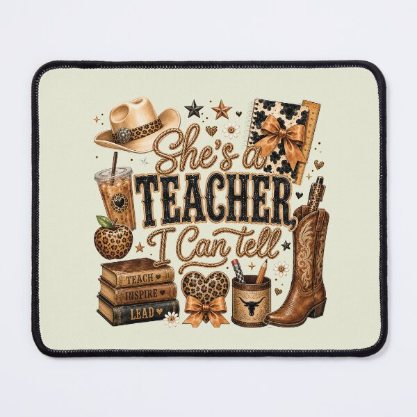 Item preview, She's a Teacher I Can Tell Western Teacher Cowgirl Teacher Boho Leopard Back to School Teacher designed and sold by modoodles357.