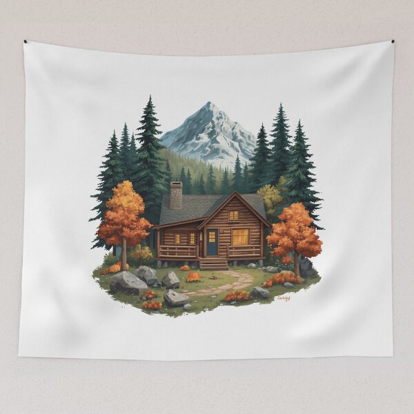 Item preview, Woodland Cabin Retreat designed and sold by catcurio.