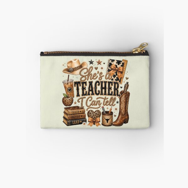 Item preview, She's a Teacher I Can Tell Western Teacher Cowgirl Teacher Boho Leopard Back to School Teacher designed and sold by modoodles357.
