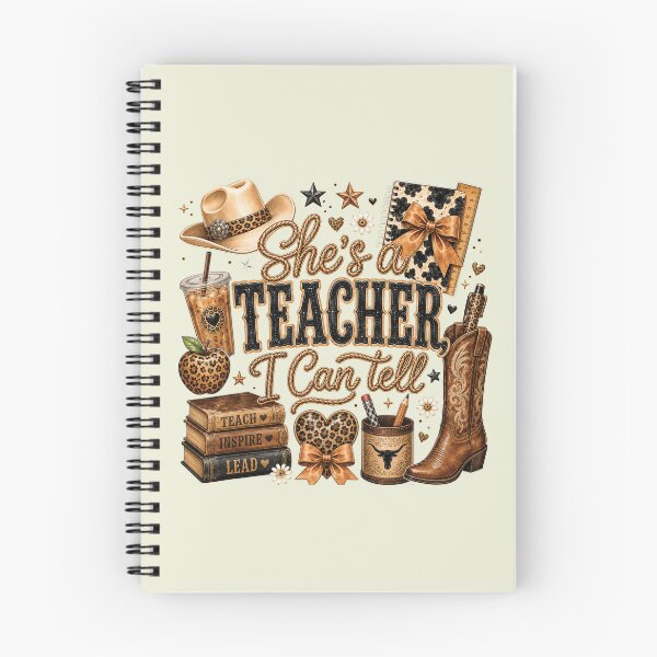 Item preview, She's a Teacher I Can Tell Western Teacher Cowgirl Teacher Boho Leopard Back to School Teacher designed and sold by modoodles357.