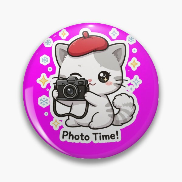 Item preview, Freda Photo Time Sticker - Cute Kawaii Cat with Camera and Red Beret designed and sold by MAISON SYLVIE.