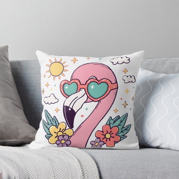 Item preview, Cute Pink Flamingo with Heart Sunglasses | Kawaii Summer Flamingo | Tropical Love Aesthetic designed and sold by dreamz-world.