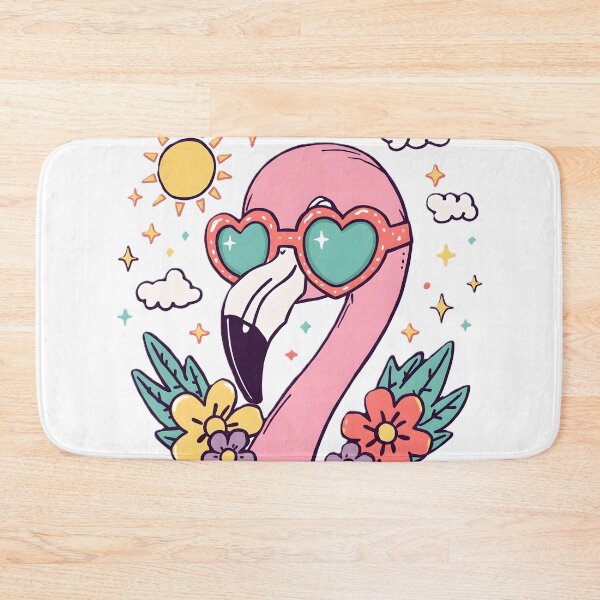 Item preview, Cute Pink Flamingo with Heart Sunglasses | Kawaii Summer Flamingo | Tropical Love Aesthetic designed and sold by dreamz-world.