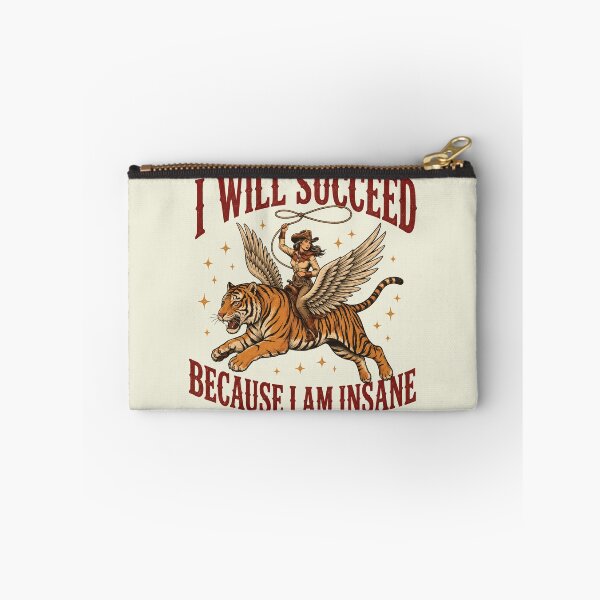 Item preview, Western Tiger Rider Funny Cowgirl Tiger I Will Succeed Because I Am Insane designed and sold by modoodles357.