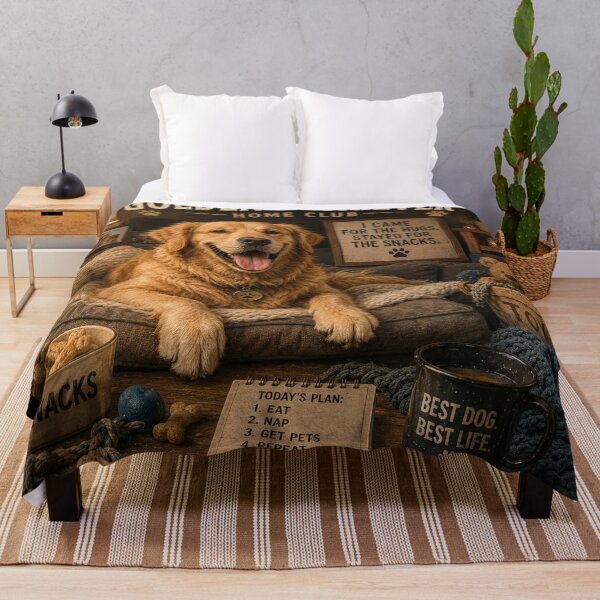 Item preview, Golden Retriever Home Club Funny Cozy Dog designed and sold by shopevermint.
