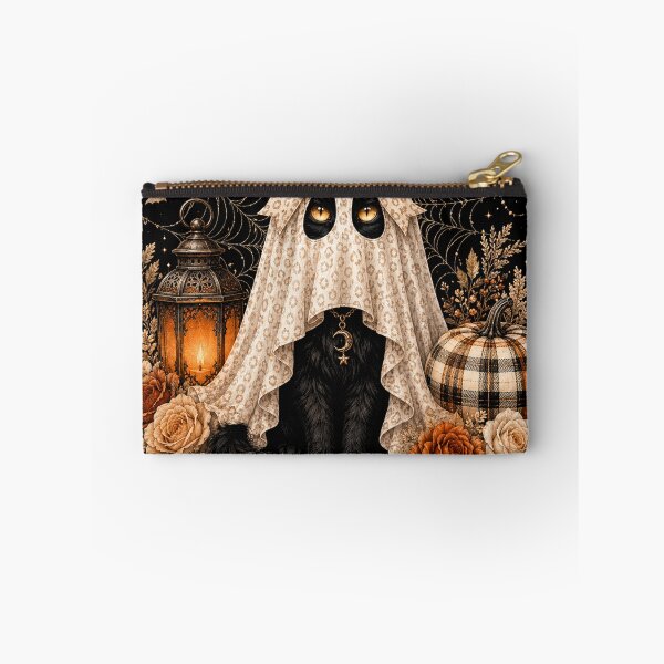 Item preview, Black Cat Ghost Halloween Leopard Bow Spooky Autumn designed and sold by will freed18.