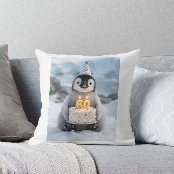 Item preview, Penguin 60th birthday cute adorable cake party baby kawaii designed and sold by CheeseBlueprint.