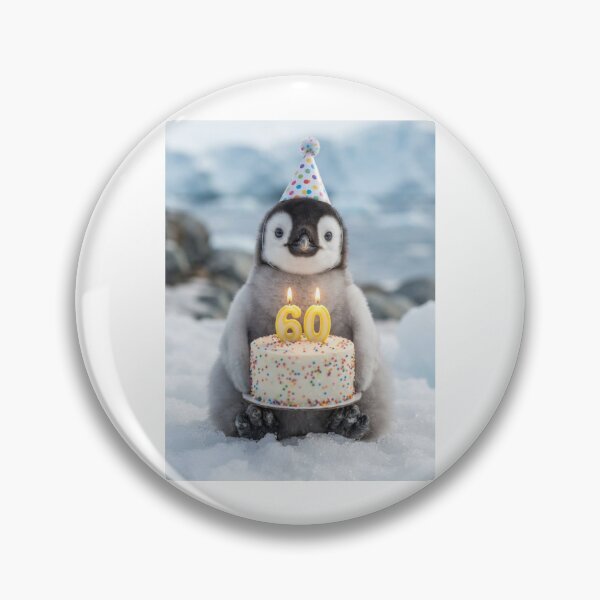 Item preview, Penguin 60th birthday cute adorable cake party baby kawaii designed and sold by CheeseBlueprint.