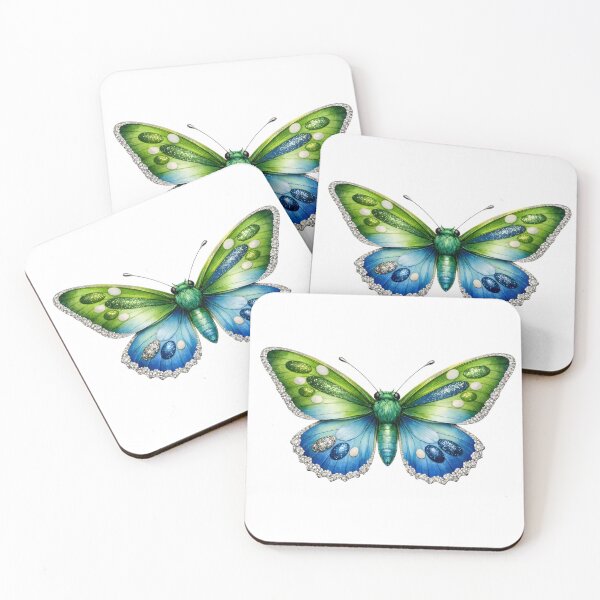 Item preview, Beautiful Green and Blue Butterfly Illustration. designed and sold by AmirArtisanVibe.