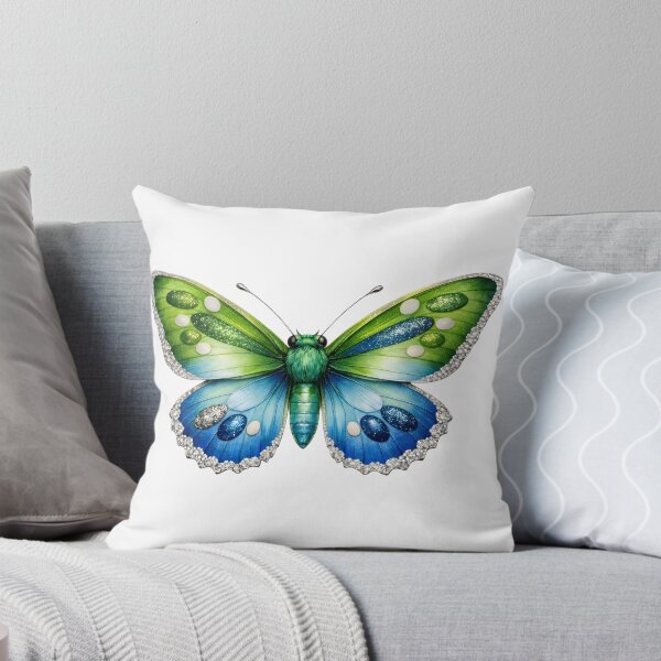 Item preview, Beautiful Green and Blue Butterfly Illustration. designed and sold by AmirArtisanVibe.