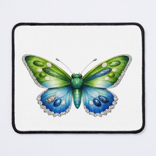 Item preview, Beautiful Green and Blue Butterfly Illustration. designed and sold by AmirArtisanVibe.