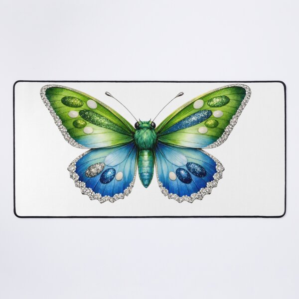 Item preview, Beautiful Green and Blue Butterfly Illustration. designed and sold by AmirArtisanVibe.