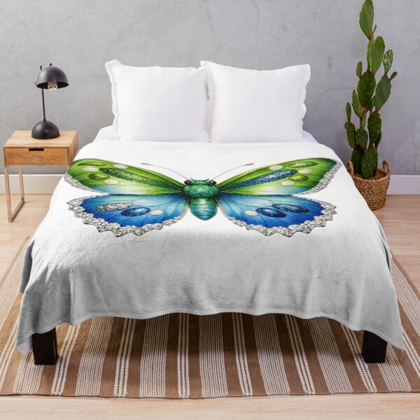 Item preview, Beautiful Green and Blue Butterfly Illustration. designed and sold by AmirArtisanVibe.