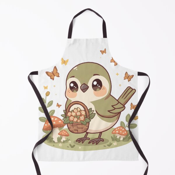 Item preview, Cute Sparrow with Flower Basket & Butterflies | Kawaii Cottagecore Bird | Whimsical Nature Aesthetic designed and sold by dreamz-world.