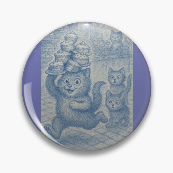 Item preview, Gustave at the Arts et Métiers Market - Blue Vintage Cat Adventures (Fonula Series) designed and sold by FonulaBlue.